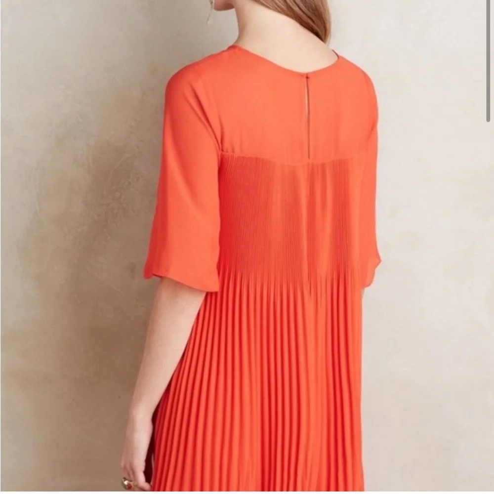 Anthropologie Maeve Edie Red Pleated Swing Dress - Picture 2 of 7